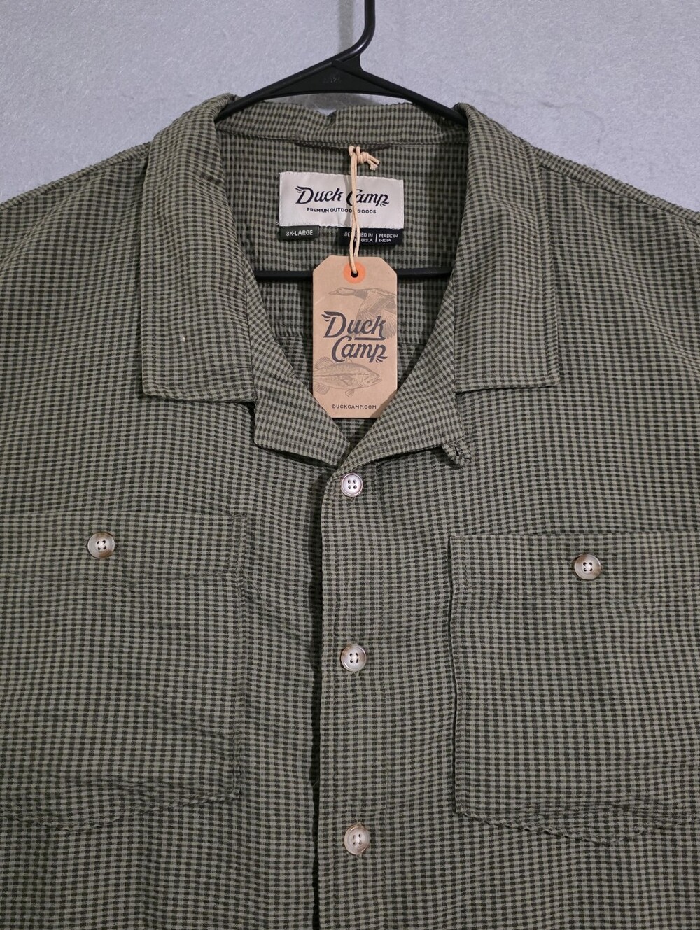 NWT Duck Camp Mens Moss Coastal Seersucker Short Sleeve Button Up Shirt Size 3XL - Picture 5 of 10
